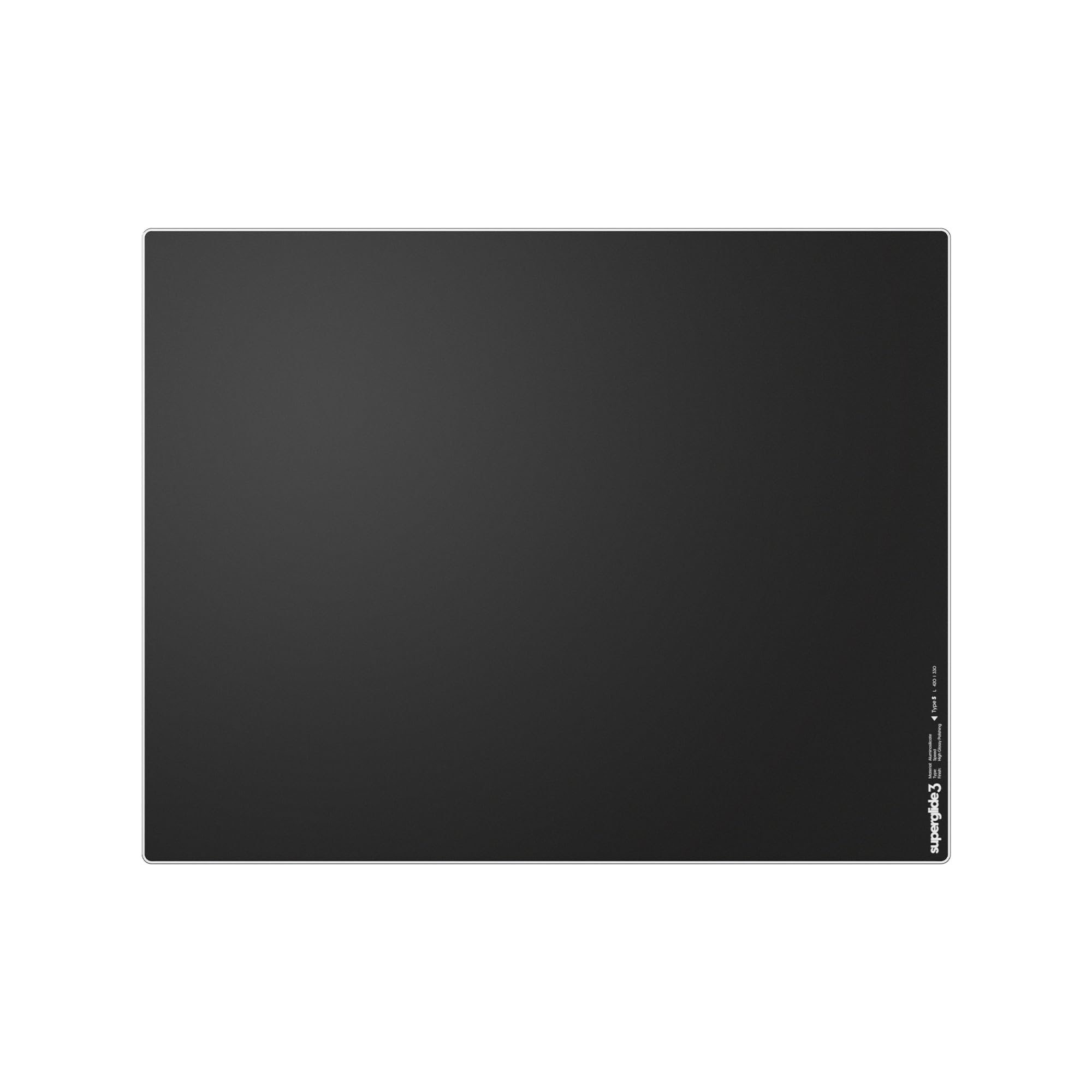 Pulsar Gaming Gears Superglide Pad v3 Type-S – Alumino-Silicate Glass Gaming Mouse Pad, Soft R-Edge, Anti-Slip Silicone Base 420mmx330mm (L, Black)