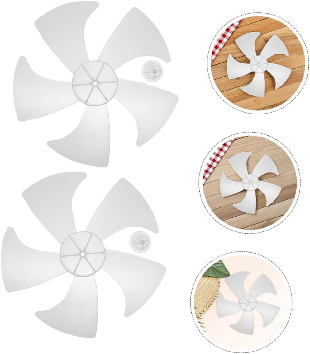 2pcs Replacement Fan Blades for Standing Pedestal Table and Wall Fans Durable Plastic Leaves Design Easy Installation Noise Reduction for Quiet Spaces