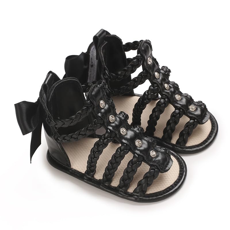 Baby Girls High Top Sandals Infant Premium Soft Sole Closed-Toe Non-Slip Shoes Toddler Soft First Walkers Shoes