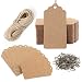 Moretoes 150pcs Kraft Gift Tags, Price Tags with 100ft Natural Jute Twine and Bronze Safety Pins, Rectangle Paper Hang Tags with String for Wedding or Christmas