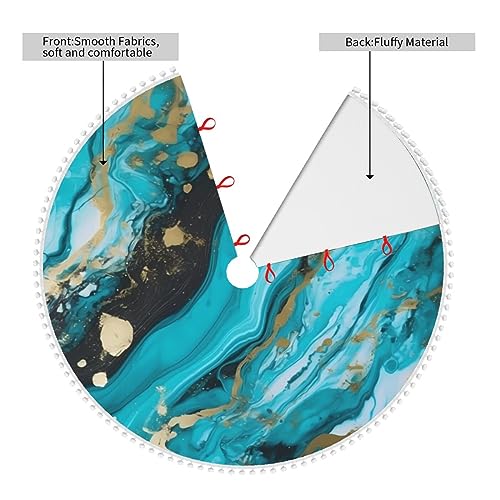 Tapis de sapin de Noël imperméable bleu turquoise pour protéger le sol