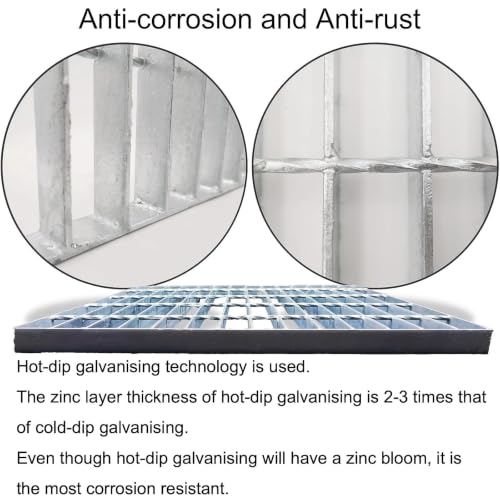 Image of Galvanized Steel Drain Grate, Driveway Channel Cover 24x24 in