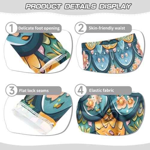 Toddler Girls Leggings Printed Yoga Pants Leggings Fantasy Mermaid Scale Pattern with Many Flowers for Kids3