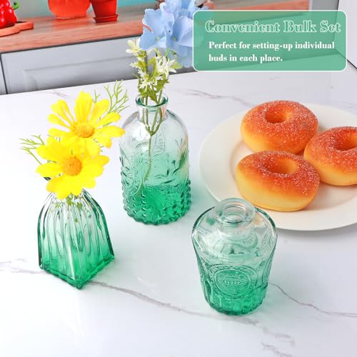 image for Brajttt Bud Vase Set of 25, Green Vases, Glass Bud Vases in Bulk, Smal