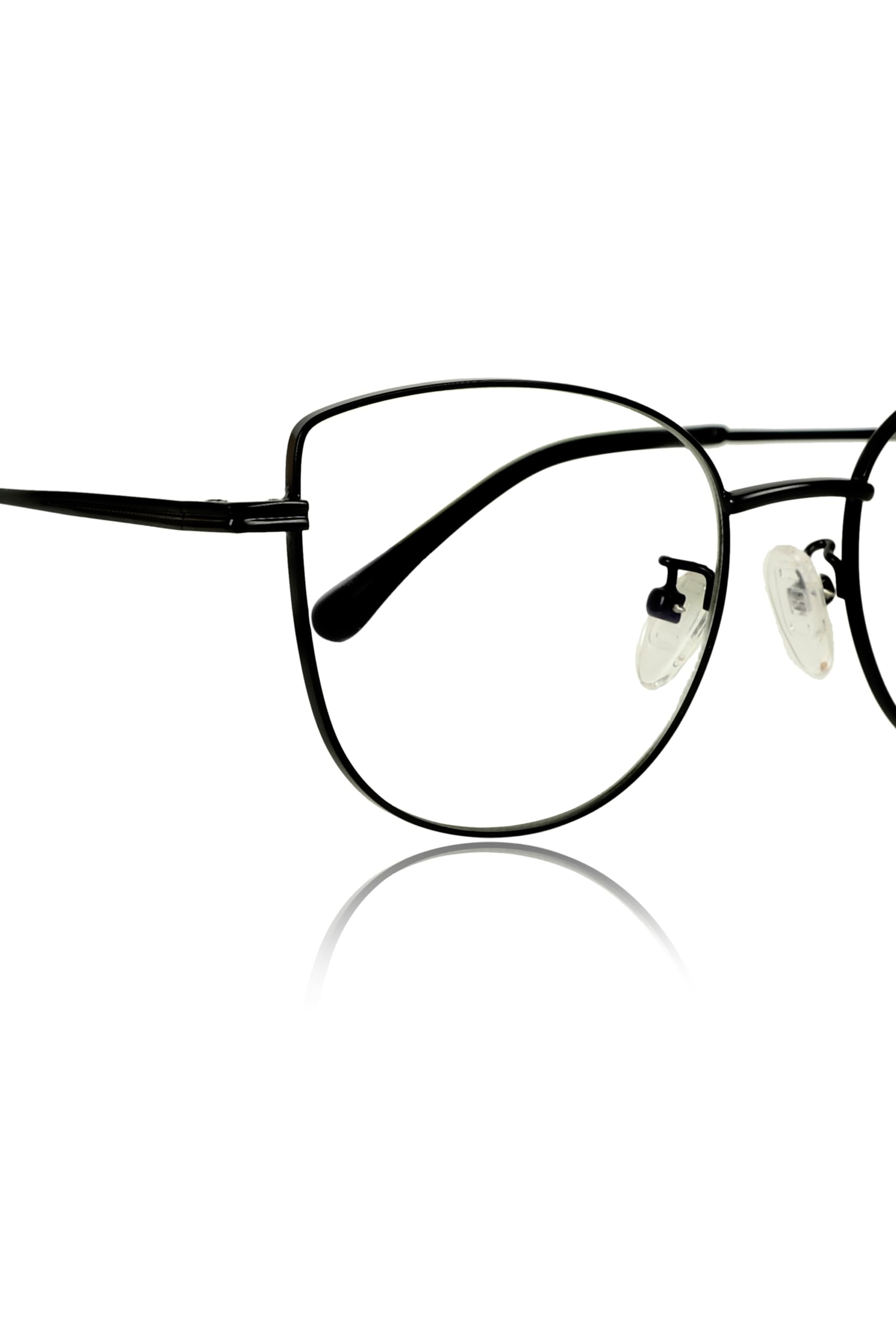 Jodykoes Cat Eye Frames for Women Premium Series Designer Eyeglasses with Blu Cut Anti-Glare Protection | Fashionable Metal Frames for Eyeglasses Woman (Black) - Image 7 thumbnail