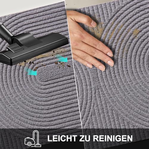 Diaxilu Fußmatte 40x60 cm Innen und Außen - rutschfeste Schmutzfangmatte - Waschbar Fussmatte, Wasserdicht Türmatte - Schmutzfänger Teppich für Eingang, Haustür, Patio, Flur, Garten (Grau)