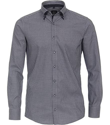 Venti Businesshemd kariert Modern Fit Dunkelblau 42