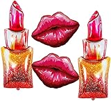 Valentine's Day Lipstick Balloons and Red Lips Balloons, Valentine's Day Balloons for Makeup Theme P