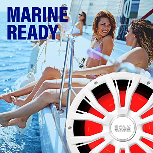 Boss Audio Systems Mrgb10W 10 Inch Marine Audio Subwoofer - 800 Watts Max, Dual 2 Ohm Voice Coil, Multicolor Illumination, Weatherproof, Sold Individually, For Boxes Enclosures, Hook Up To Amplifier #TOP1