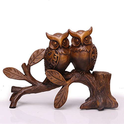 KMYX Carino Ornamenti del Gufo Resina Antica Europeo Retro Artigianato Indoor Desktop Protezione Ambientale Decorazione Fornire Display in Resina per Ufficio Soggiorno Ristorante Bar Cafe