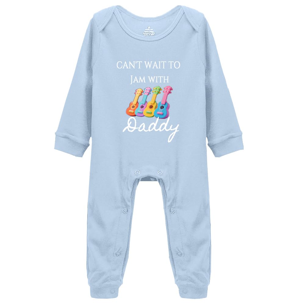 tiansiaben Can't Wait to Jam with Daddy Baby Bodysuit Guitar Baby Bodysuit, Father's Day Gift Music Inspired Baby Outfit