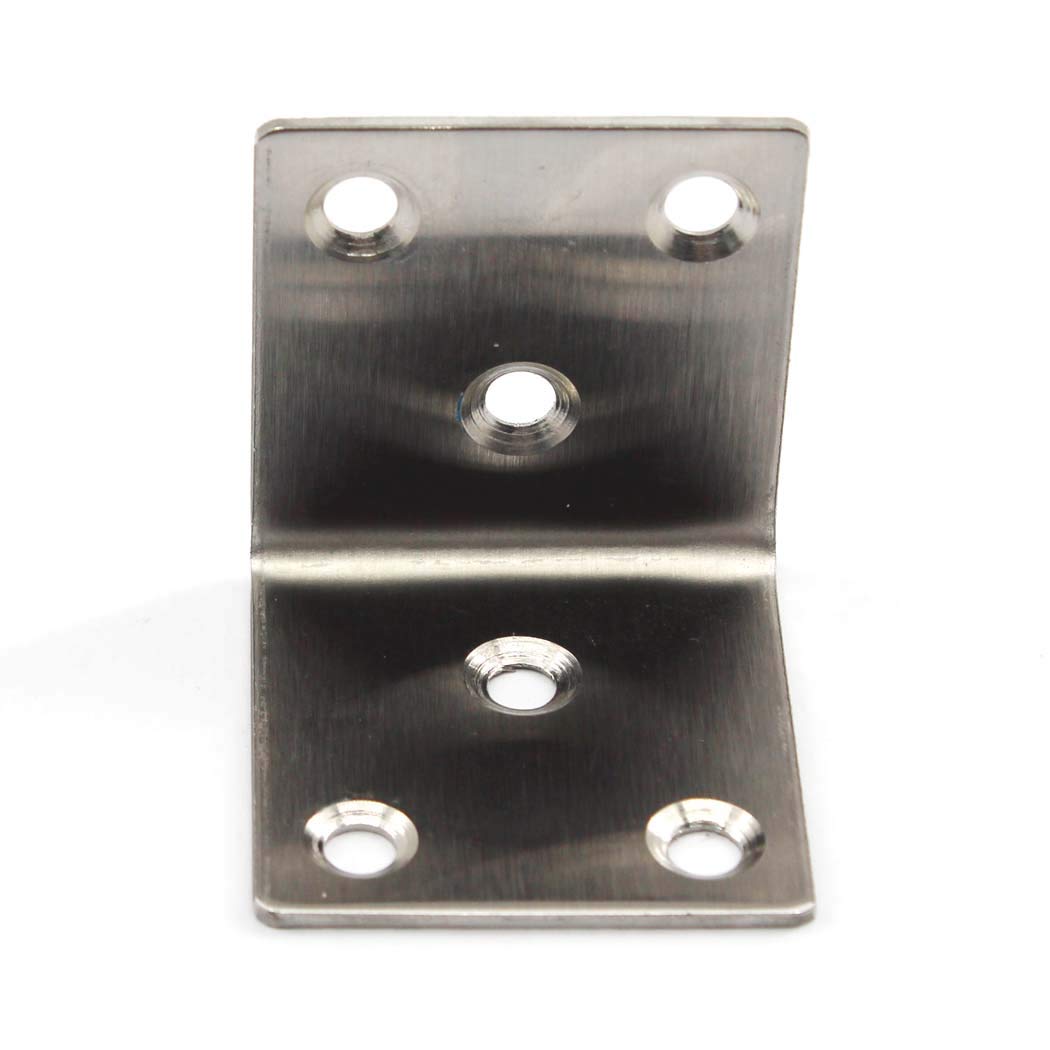 Supporti angolari in acciaio inossidabile a forma di L per scaffali in legno, 8 unità, 40 x 40 x 40 mm