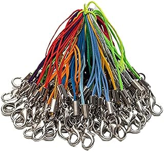 120 Pcs Nylon Mobile Charm Cords Color Keyring Clasp Rope Lobster Clasp Mobile Phone Lanyard for Jewellery Making Craft Supplies