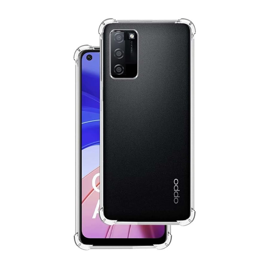 Image of COVERBLACK Soft Rubber Silicon Clear Case Back Cover Compatible for Oppo A55 5G - Transparent