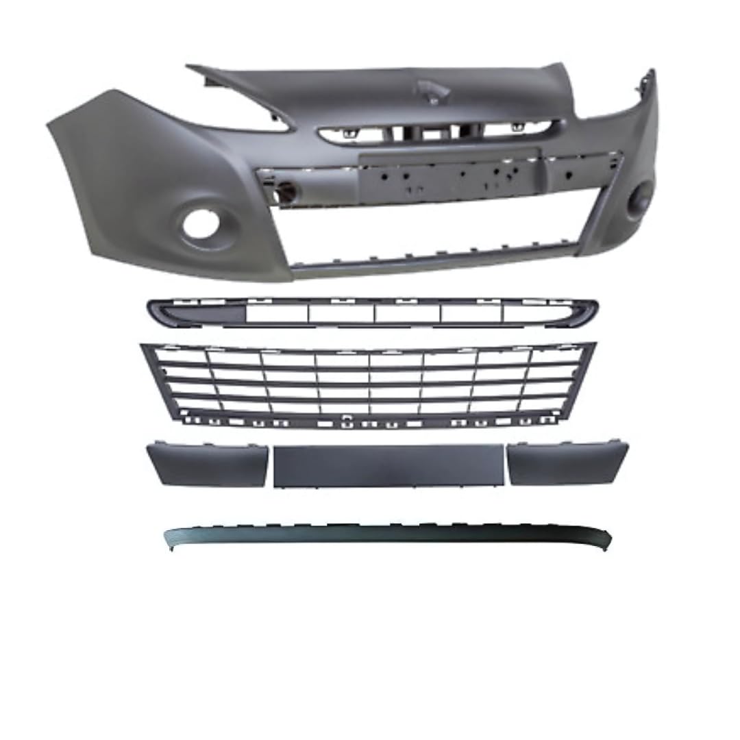 Grille Pare-chocs Avant Noir Pour Renault Clio (2009-2012) - Pièce De Rechange Compatible - 7