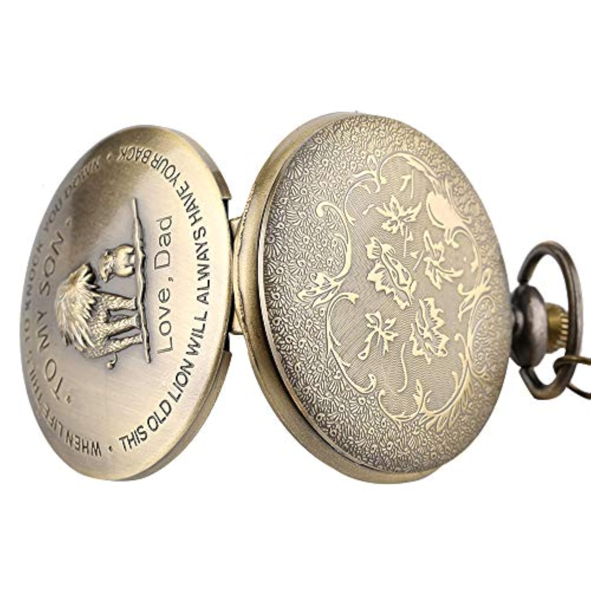Engraved Pocket Watch Gift for Son from Dad, Birthday Memories