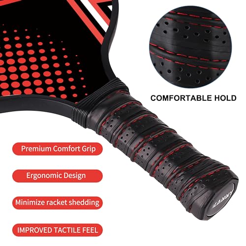 Image of OLANNY Graphite Pickleball Paddles Set- Premium Rackets Fiber Face & Polymer Honeycomb Core Pickleball Set Includes Pickleball Paddles + Pickleball Balls+ Replacement Soft Grip + 1 Bag