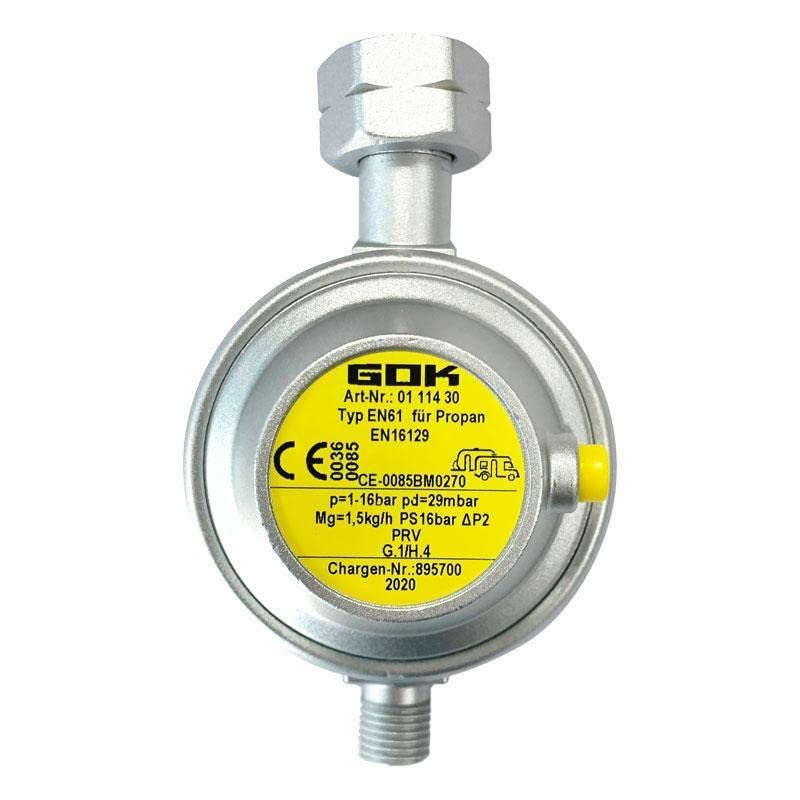 Regulador de presión de gas con conexión italiana, 1,5 kg/h, para caravana o autocaravana