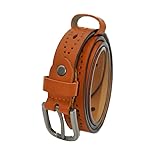 Zerimar, Cinturón para Mujer de Piel de Vacuno Genuino, Ancho 23mm, Ajustable y Fabricado a Mano, Accesorio para pantalones Color Caldera Talla 90