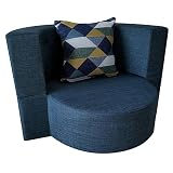 Nigoone 36" W Folding Round Chair with Pillow Memory Foam Lazy Sofa Futon Couch for Small Living Roo