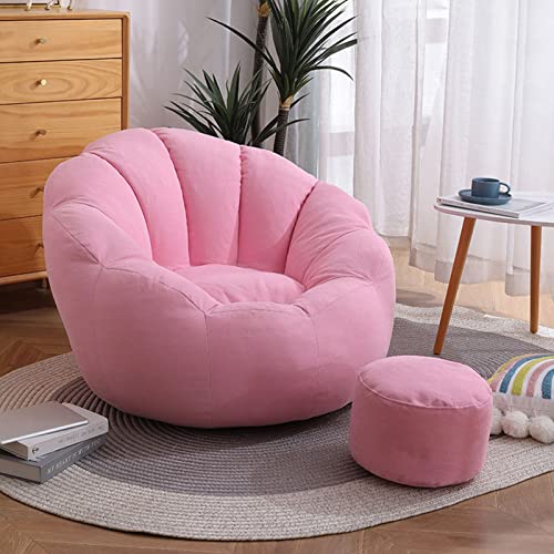 BOGDTF Pouf Chaise Longue, Pouf pour Adultes et Adolescents pour Organiser Les Animaux en Peluche, Jouer à la Lecture et se détendre, Rose