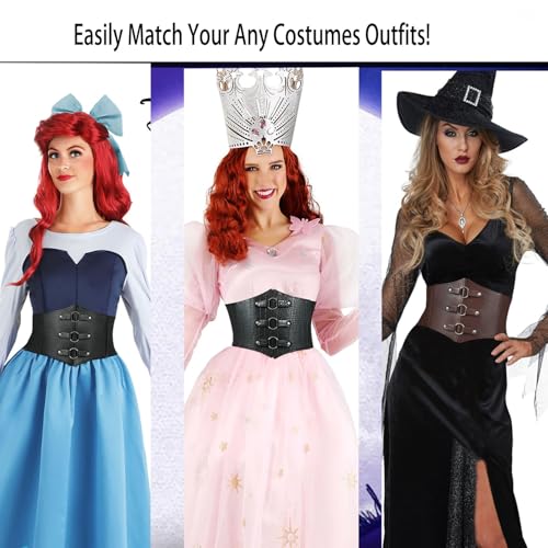 Women Wide Corset Elastic Belt Thick Vintage Ladies Costume Waspie Waist Belt3