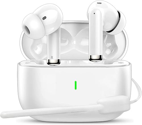 Auriculares inalámbricos Pro 2 Bluetooth 5.3 con micrófono integrado con cancelación de ruido con funda de carga, 40 horas de reproducción IPX7