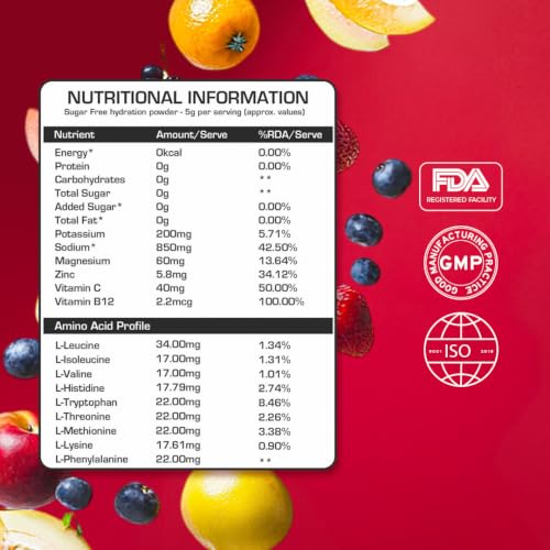 Image of OPN Electrolytes Lemon Flavour | 850mg Sodium | Zero Sugar Hydration Powder | Vitamin C, B12 + EAA | (Pack of 1) 12 Sachets