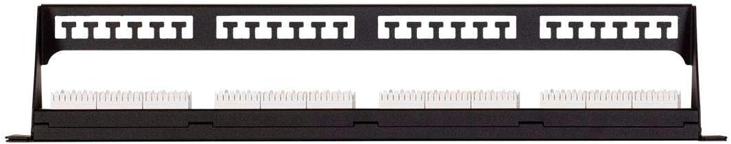 New Arrivals Monoprice Cat6 UTP 1U Patch Panel - 24 Port - 19 Inch for 19 Wide Racks, Black