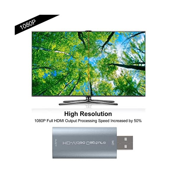 WisFox HDMI Videoaufnahmekarte, HD 1080P Video Capture Card auf USB 2.0 für Windows/Mac/Android, Videograbber Aufnehmen… – Bild 4