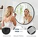 Bathroom Mirror for Wall, 20 Inch Round Mirror, Matte Black Metal Framed Circle Vanity Mirror for Bathroom Bedroom Living Room Entryway, Anti-Rust, Tempered Glass, Hanging or Leaning
