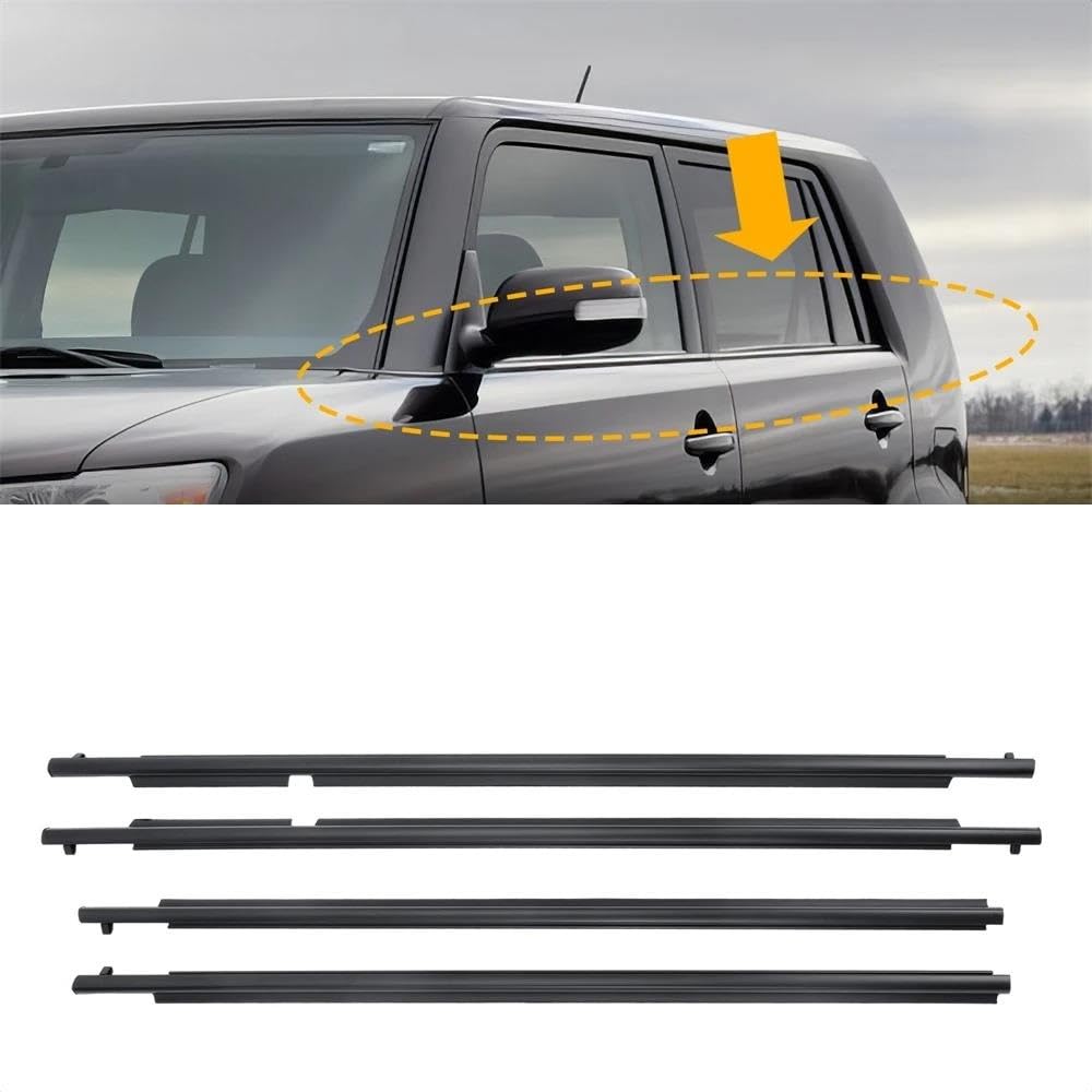 Listwy uszczelniające do drzwi przednich i tylnych, paski uszczelniające do okien Toyota i Scion XB 2,4 l (2008-2015), zestaw 4 sztuk