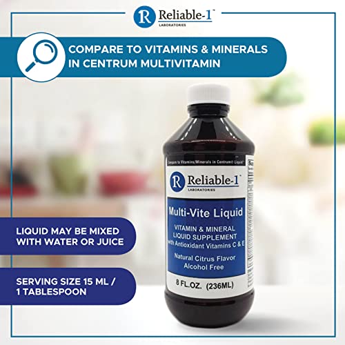 Multi-Vite Liquid Multivitamin For Adults By Reliable-1 Laboratories | Liquid Vitamins Antioxidant Supplement For Immunity, Metabolism And Energy Support | 8 Fl.oz. #TOP4