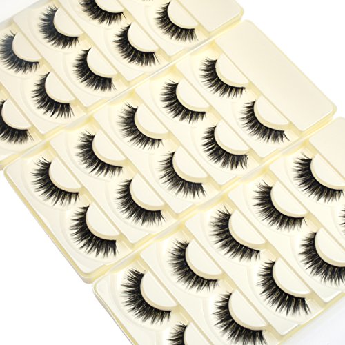 Wleec Beauty Eyelashes Set Natural Strip Lashes Handmade False Eyelash Pack #28/S (15 Pairs/3 Pack)