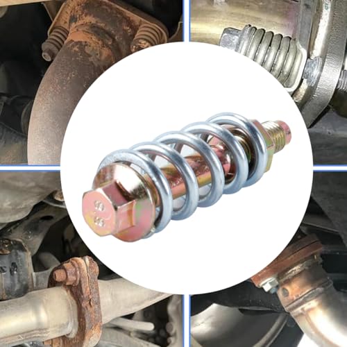 Hoite 2 Stück Auspuffbolzen Und Feder, Auspuffflanschrohrkrümmerschrauben Aus Kohlenstoffstahl Mit Muttern, Reparatursatz, Universell Für Autos, LKWs, SUVs