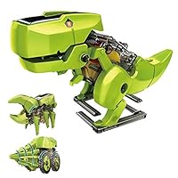 3 in 1 Solar Robot DIY Children Intelligence Toy Set STEM Science Educational Scientific Physics Experiment Handmade Assembly Model Dinosaur Insect Drilling Machine Powered for
