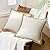 Phantoscope Pack of 2 Farmhouse Decorative Throw Pillow Covers Burlap Linen Trimmed Tailored Edges Off White 22 x 22 inches, 55 x 55 cm
