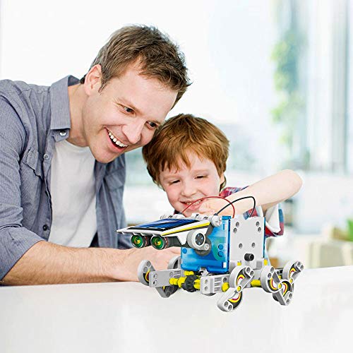 STEM Toys Solar Power Kits - Educational Solar Robot Kids Toys 13-in-1 Construction Engineering Kit Puzzle DIY Assembly Battery Operated Robotic Set Powered by Solar Energy for Boys/Girls Gift Kits