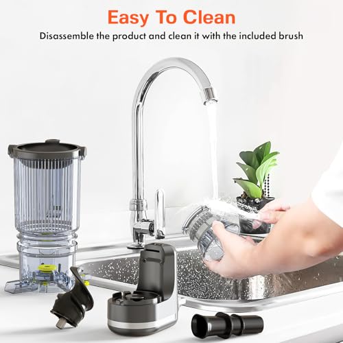 Image of Juicer Attachment for KitchenAid, Cold Press Slow Juicer with 4.9 inch Large Feed Chute for Whole Fruits & Vegetables, Includes 2 * 1L Measuring Cups for KitchenAid Accessories and Attachments, Black