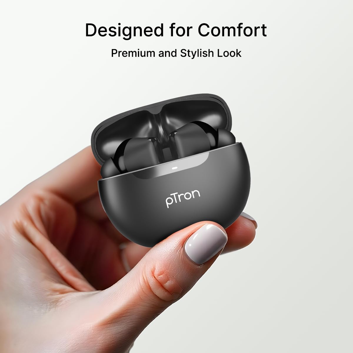 pTron Bassbuds Astra in-Ear TWS Earbuds w/Stereo Sound, 50Hrs Playtime, Stereo Calls, Custom EQ, Mobile App, BTv5.3 Headphones, Touch Control, Voice Assistant, Type C Charging & IPX4 (Black) — Amazon image 9