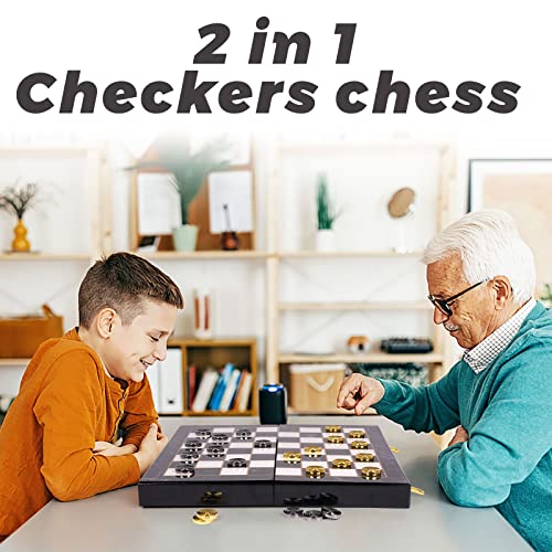 Kvintes QJXQ Metal Chess Set And Checkers Game Set 15 Inch(2 In 1) Chess Board Games thumb #5