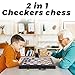Kvintes Metal Chess Set and Checkers Game Set 15 inch(2 in 1) Chess Board Games for Adults Metal Chess Pieces & Portable Folding Wooden Chess Board Travel Chess Sets Chess Pieces with Storage Box