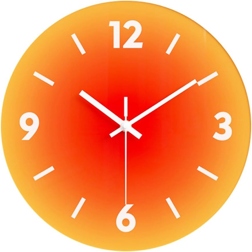 12 in Modern Wall Clock, Silent Glass Clock, Decorative Wall Clocks for Living R…