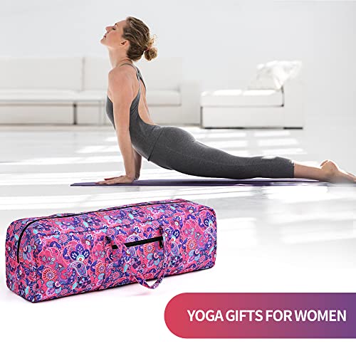 Boulder Bee | Yoga Mat Bag | Large Yoga Mat Carrier With Wet Pocket | Yoga Gifts | Gym Tote Bag For Women (Bright Pink) #TOP6