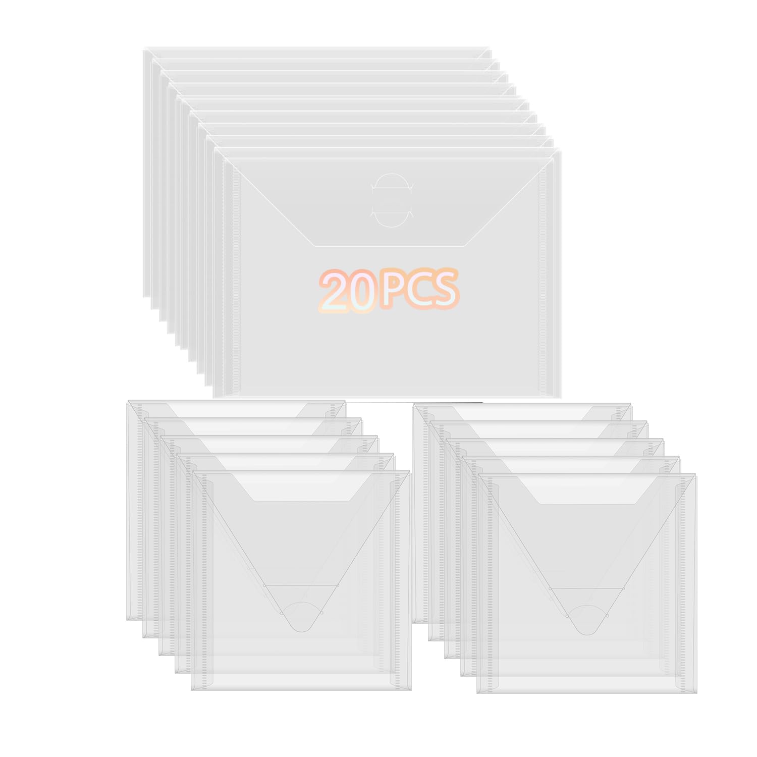 20 Pcs Stamp &amp; Die Storage Pockets Resealable Clear Plastic Seal Bags Storage Case for Cutting Dies Stencil Album Stamp Crafts for DIY Scrapbooking Paper Card Craft Cutting Dies Storage