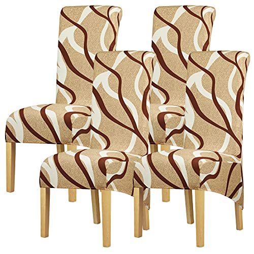 Leorate - Funda elástica para silla de comedor, hotel, paquete de 1, 2, 4, 6 unidades., tela, Color: 845., Pack de 4