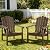 ACUEL Stackable Adirondack Chairs Set of 2, Weather-Resistant Outdoor Patio Seating, Low Maintenance Poly Lumber Chairs for Porch, Deck, Garden, Fire Pit (Brown)