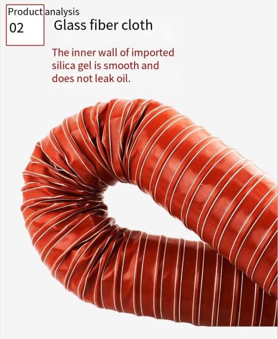 Red High-Temperature Resistant Silicone Duct Hose - 4M Flexible Ducting for HVAC, Exhaust Systems, and Industrial Applications (25mm-450mm)(20mm4xm)