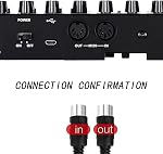 Double 90 Degree Right Angled MIDI Cable DIN Plug Socket Extension Cord Wire Male Din-5pin Double 90 Degree MIDI 5pin Cable for TV Surveillance Camera, Electronic Pianos (1M)
