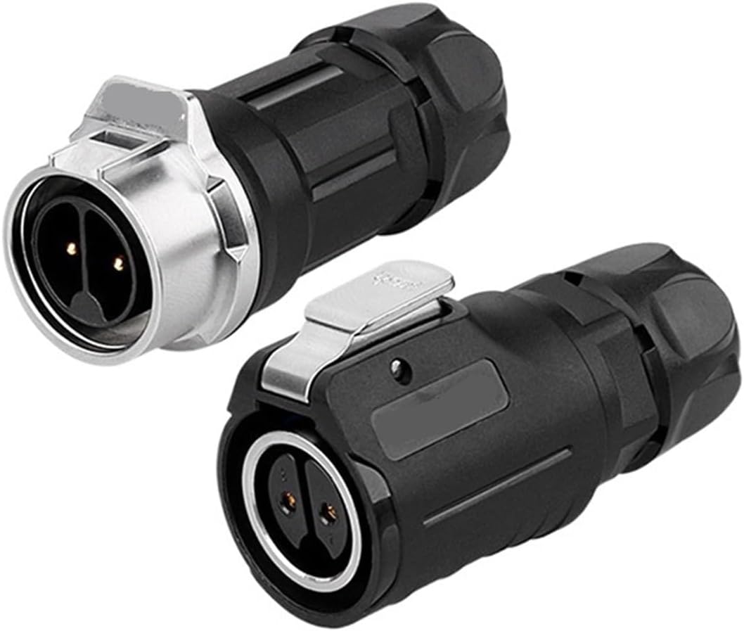 LP16 Plastic M16 Industrial 2 Pin Aviation Wire Power Connector Male Female Socket Connector for LED Drone Radio(Male Plug Set3)